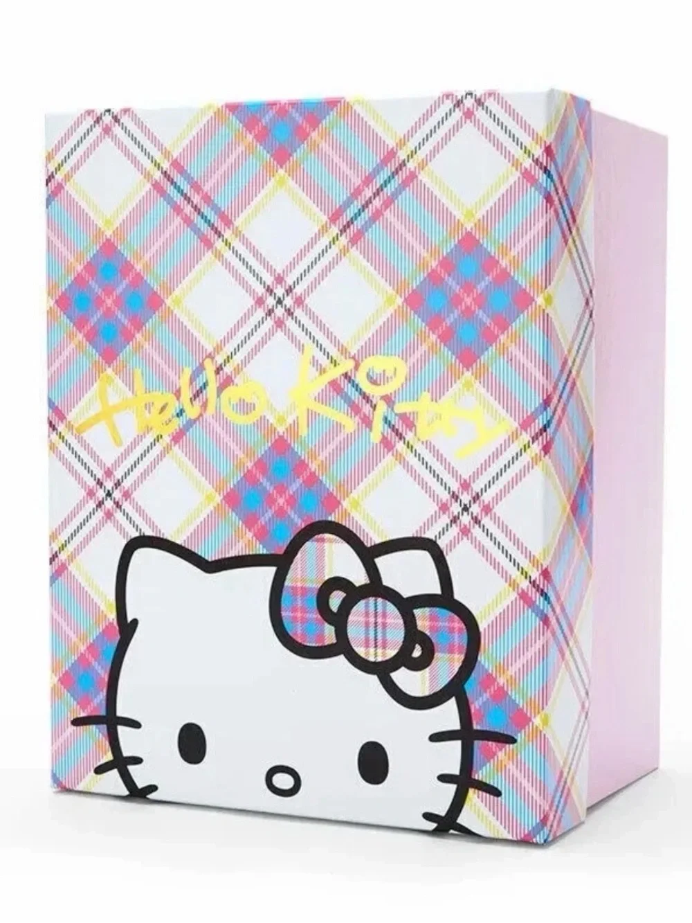 Hello Kitty Plush 50th Anniversary Scottish made- Pink Plaid - Gold Accents LE